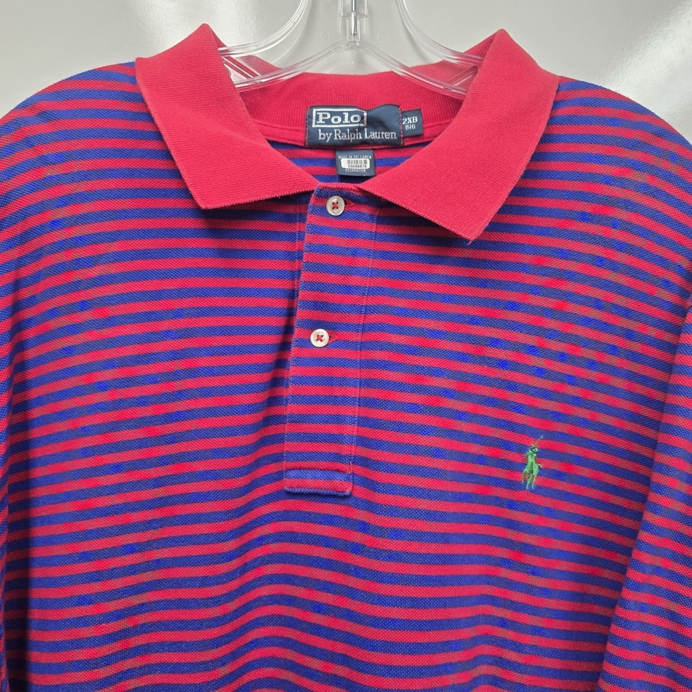 Polo By Ralph Lauren Shirt Mens 2XB Blue‎ Red Green Pony 2 Button Preppy Classic - Picture 10 of 11